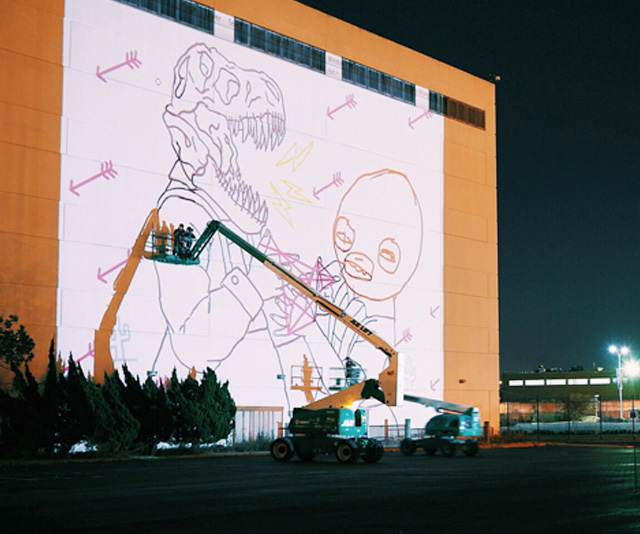 Exterior art display projection