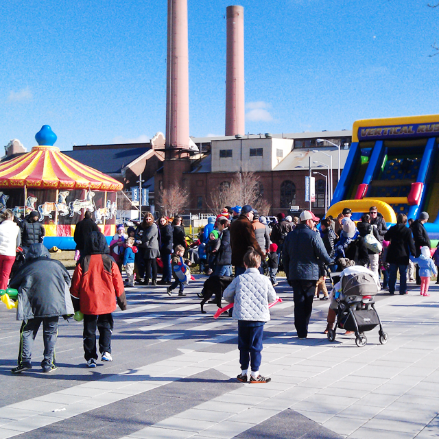 Family friendly New Years Eve event at the Yards DC with a carousel and bounce house