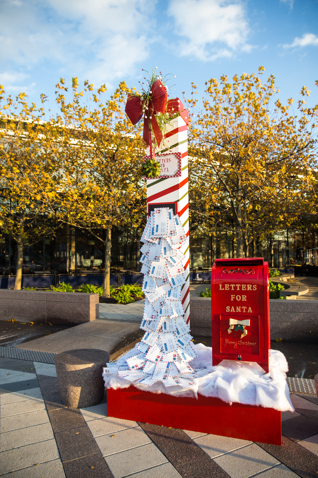 Letters for Santa display outside