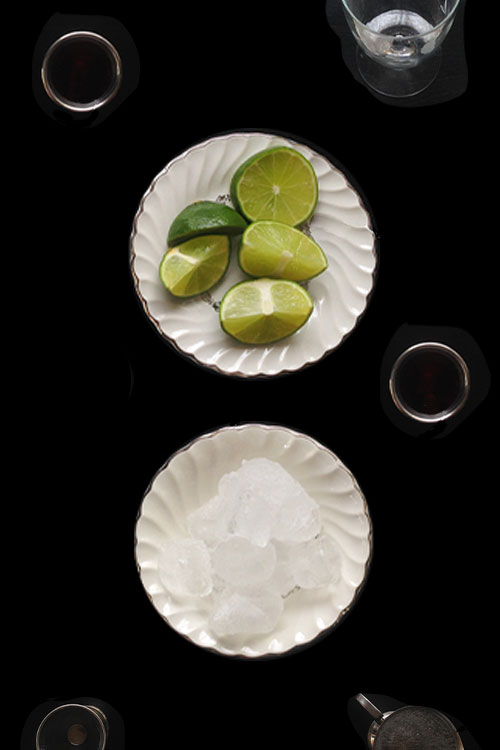 Lime and ice in bowls during a mixology and community building event in DC