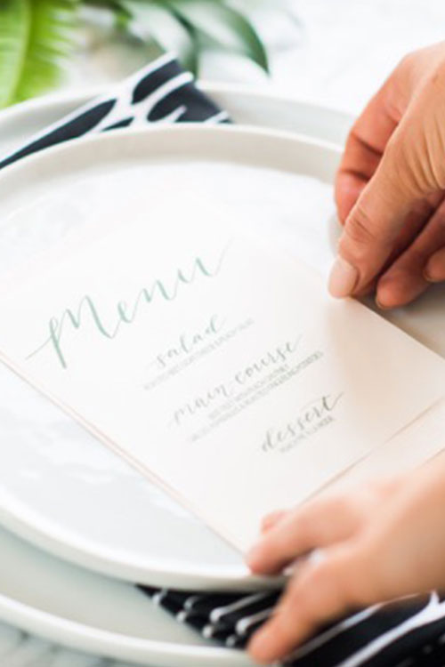 Handlettered menu from an artistic class in DC