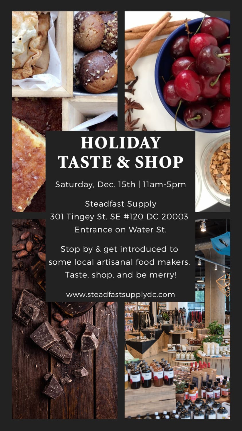Flyer for Holiday taste and shop at Steadfast Supply