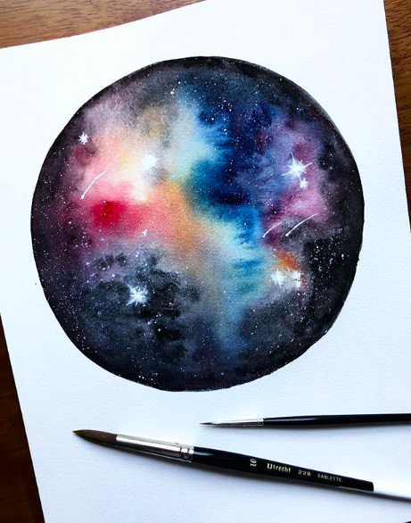 painting the galaxy watercolor