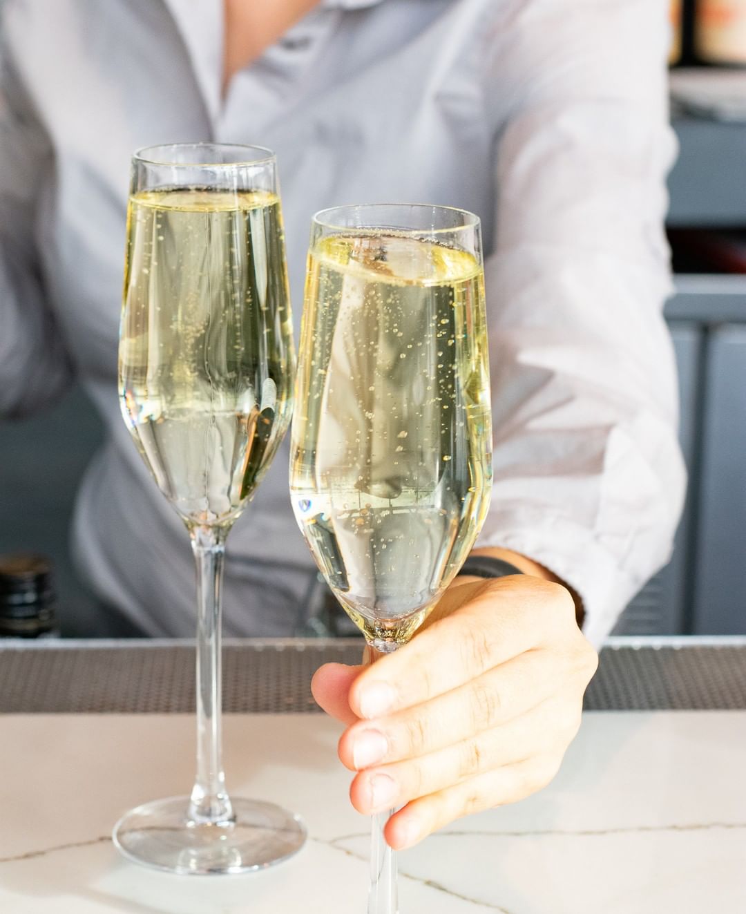 Two champagne glasses