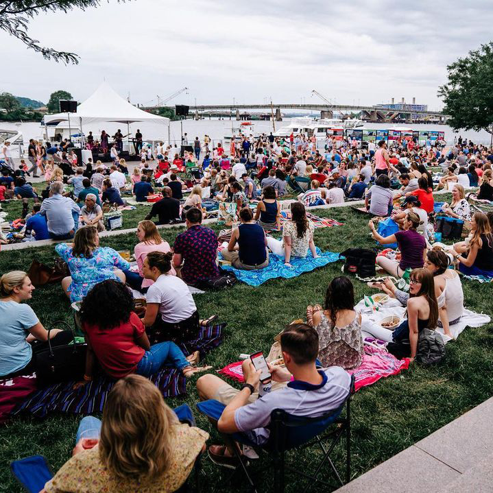 Crowd watching Friday Night Concert.